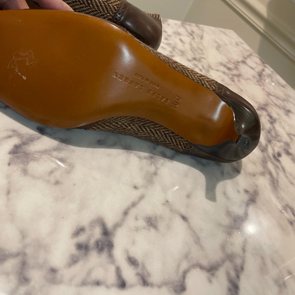 Ralph Lauren Brown Herringbone Heels - Picture 8 of 10